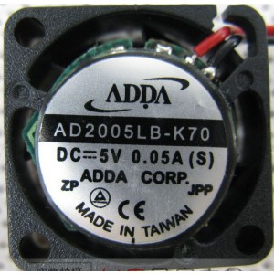 ADDA AD2005LB-K70 5V 0.05A 2wires Cooling Fan